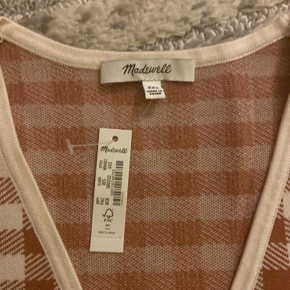 NWT Madewell plaid button up sweater - Picture 6 of 6